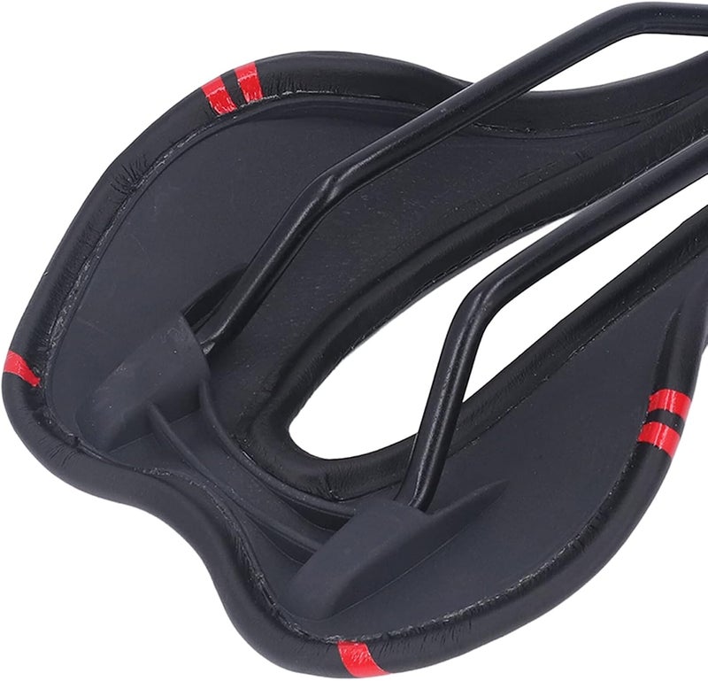 woobles Bike, Mountain Bike Saddle Cushion, Microfiber PU Leather Hollow Breathable for Road Riding, Padded Waterproof Bike Saddle - Image 5